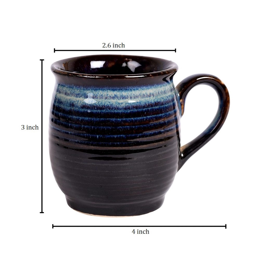 Moorni Cup Ceramic Dark Blue (Set of 6) (4x2.6x3.1)