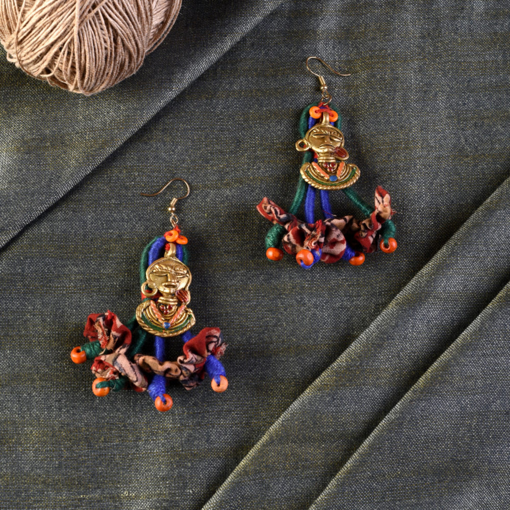 Moorni The Charm of Empress Handcrafted Tribal Dhokra Earrings