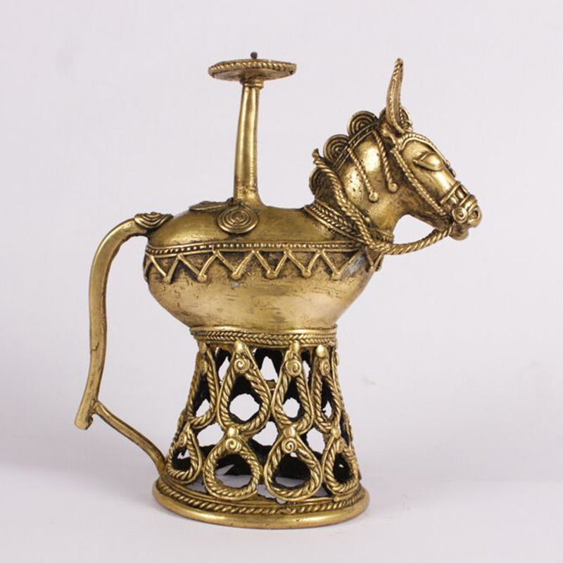 Jaali Horse Candle Holder in Dhokra Work
