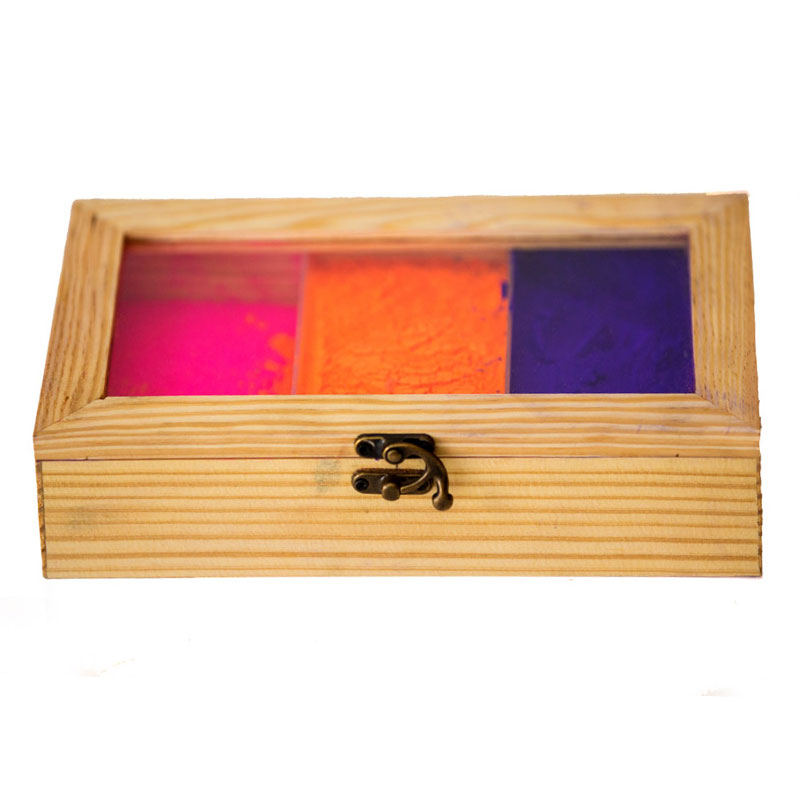 Olha-o Tribe Pine Wooden Box with Partition