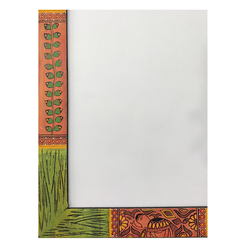 Moorni Mirror Handcrafted with Madhubani Art - (12x16 in)