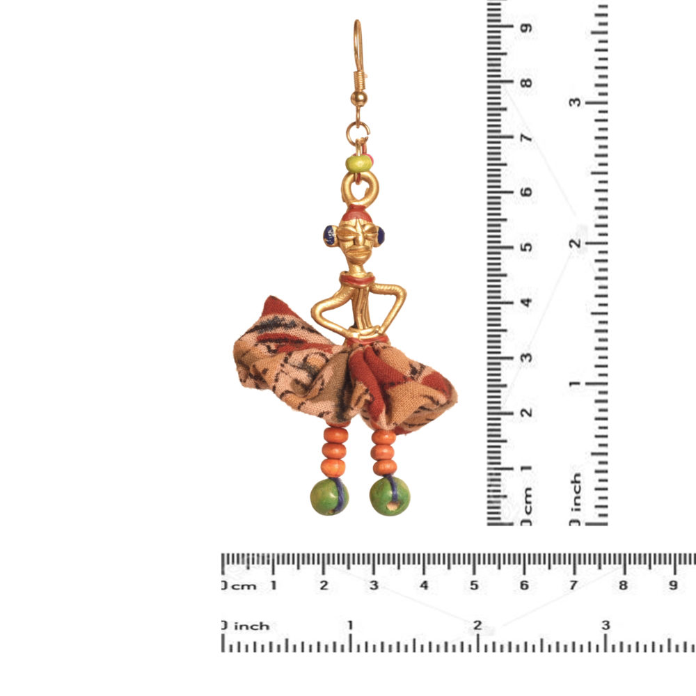 Moorni The Dancing Empress Handcrafted Tribal Dhokra Earrings in Floral Design