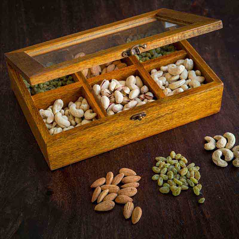 Olha-o Dry Fruit Box with Six Compartments