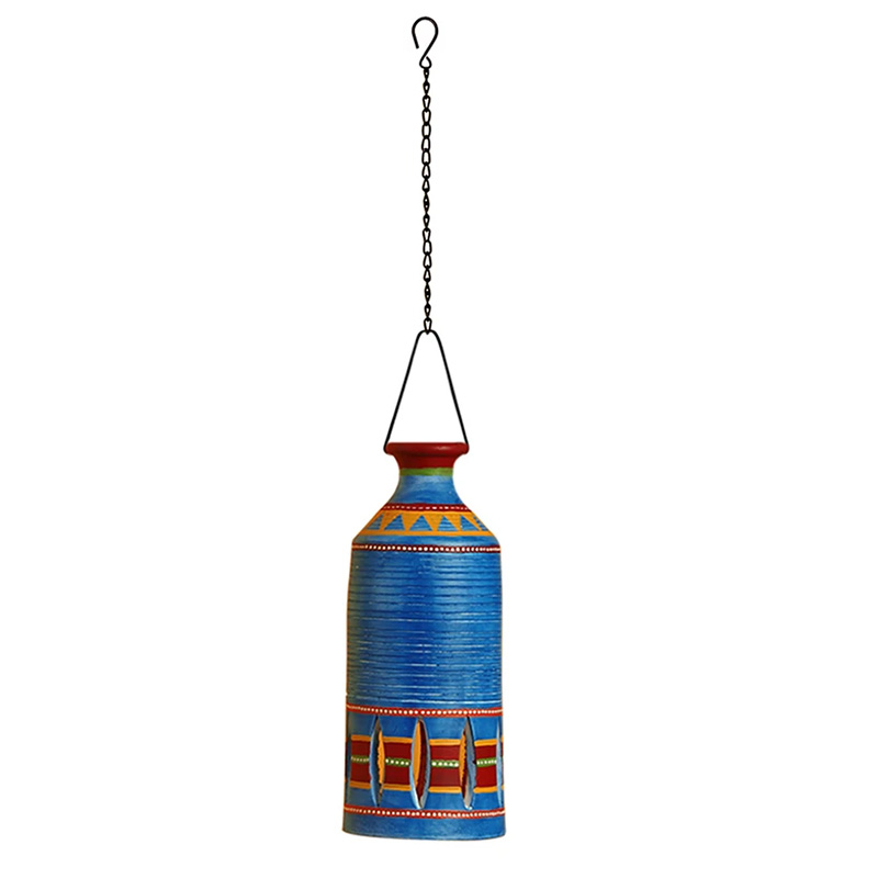 Moorni Roma-C Terracotta Pendant Lamp In Azure Blue