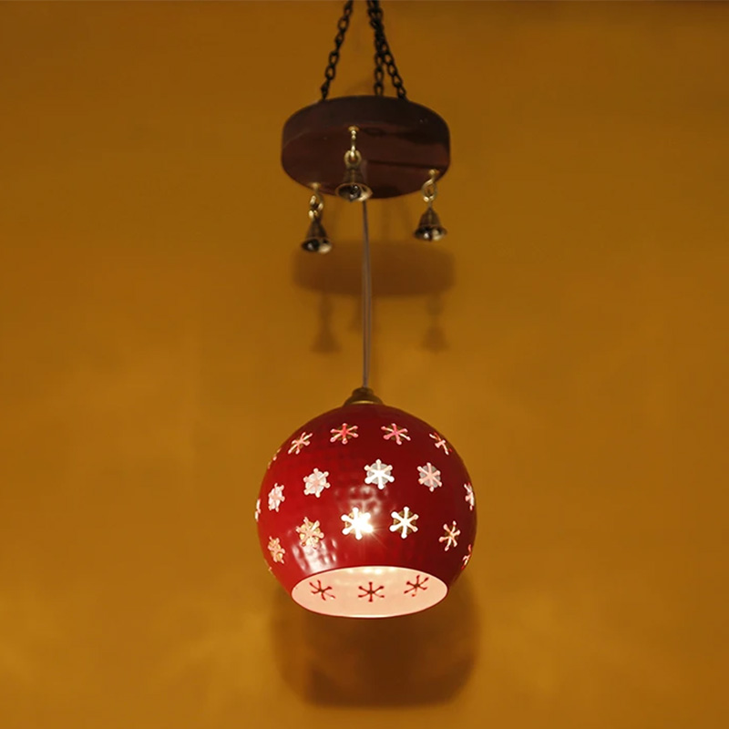 Moorni Star-1 Dome Shaped Pendant Lamp In Red