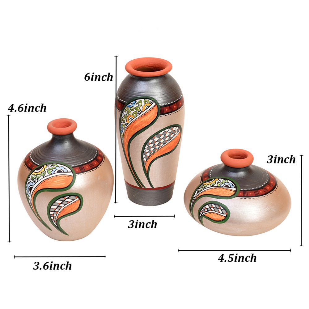 Moorni Silver Bloom Vase Set of 3 (6x3/3x4.5/4.6x3.6 Dia)