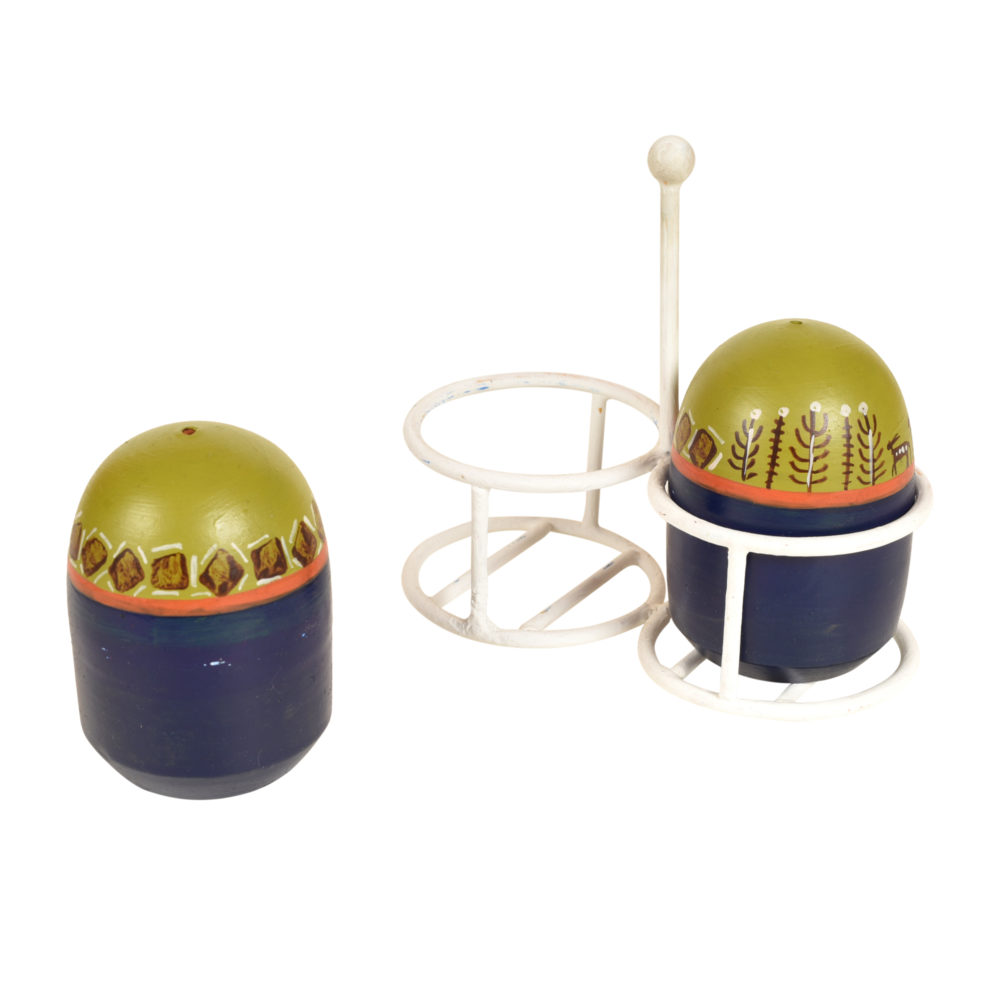 Moorni Oggy Salt n Pepper Dispensers with Metal Stand