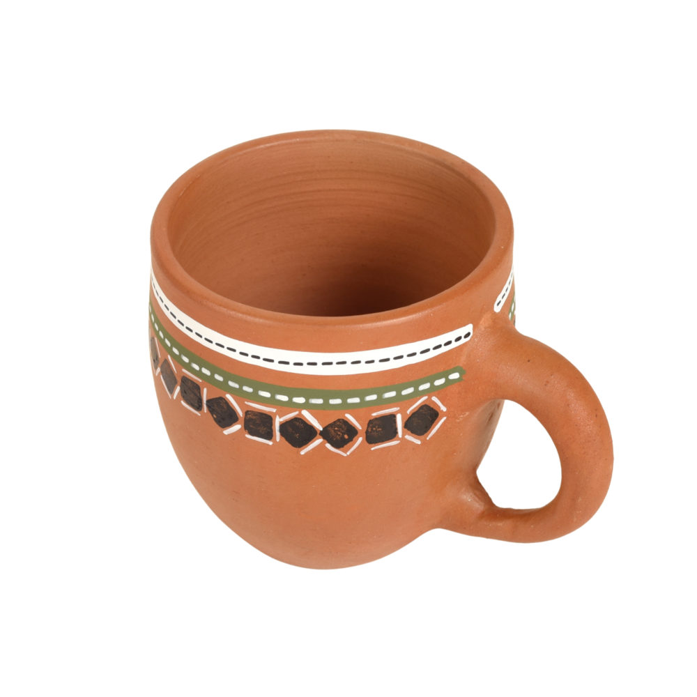 Moorni Knosh-L Earthen Cups with Tribal Motifs (Set of 6)