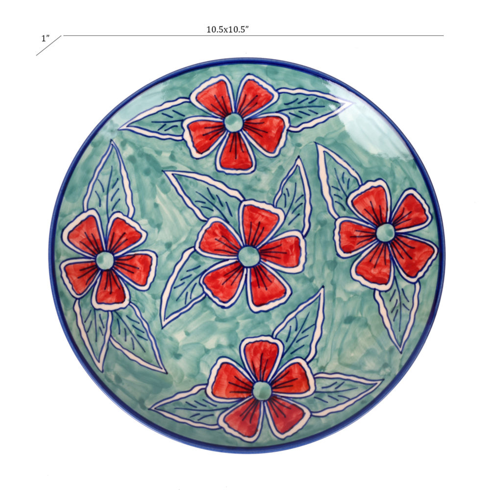 Moorni Flowers of Ecstasy Dinner Plates Set of 4, Arctic