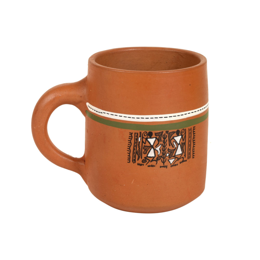 Moorni Knosh-A Earthen Cups with Tribal Motifs (Set of 4)