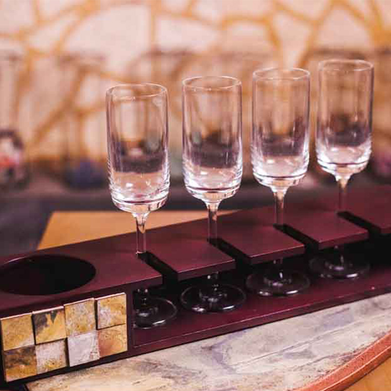 Olha-o Tribe Champagne Tray with Glasses