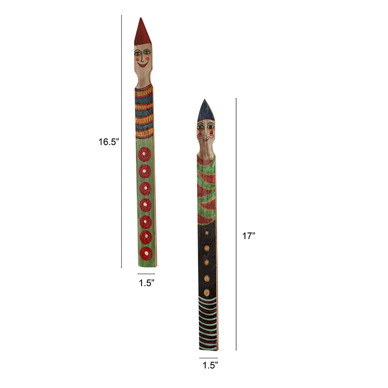 Moorni Funny Nâ€™ Honey Jokers Wall Decor Sticks (SO2) - (1.5x0.1x17 / 1.5x0.1x16.5 in)
