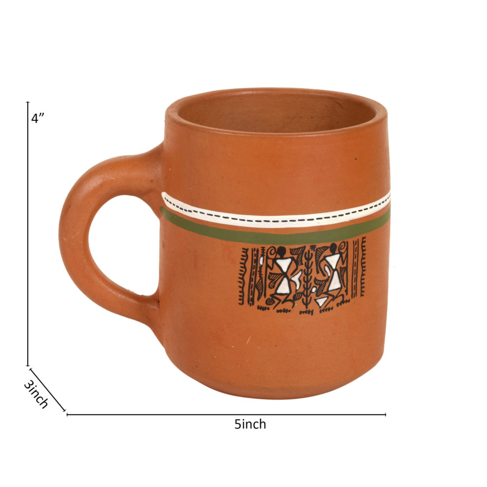 Moorni Knosh-A Earthen Cups with Tribal Motifs (Set of 4)