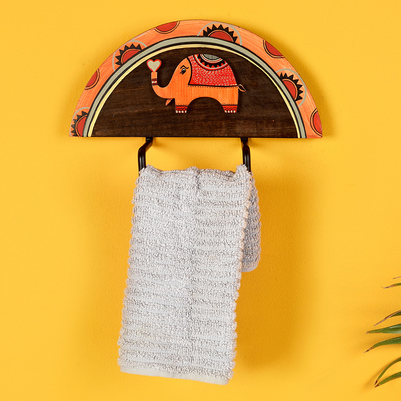 Moorni Happy Elephant Towel Hanger - (9.5x0.5x6 in)