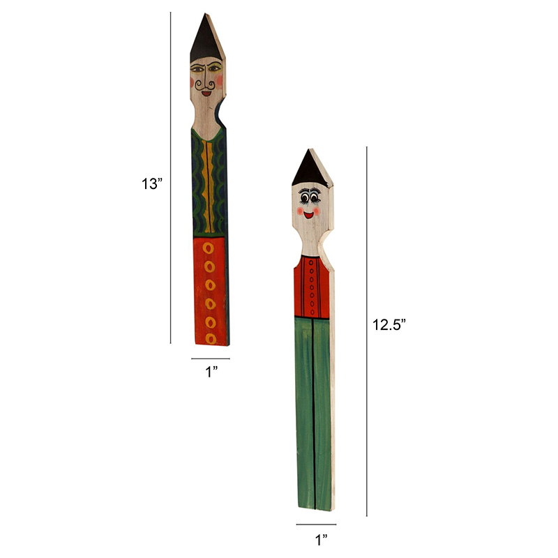 Moorni Motu Patlu Wall Decor Sticks (SO2) - (1.5x0.1x13.1 / 1.5x0.1x12.5 in)
