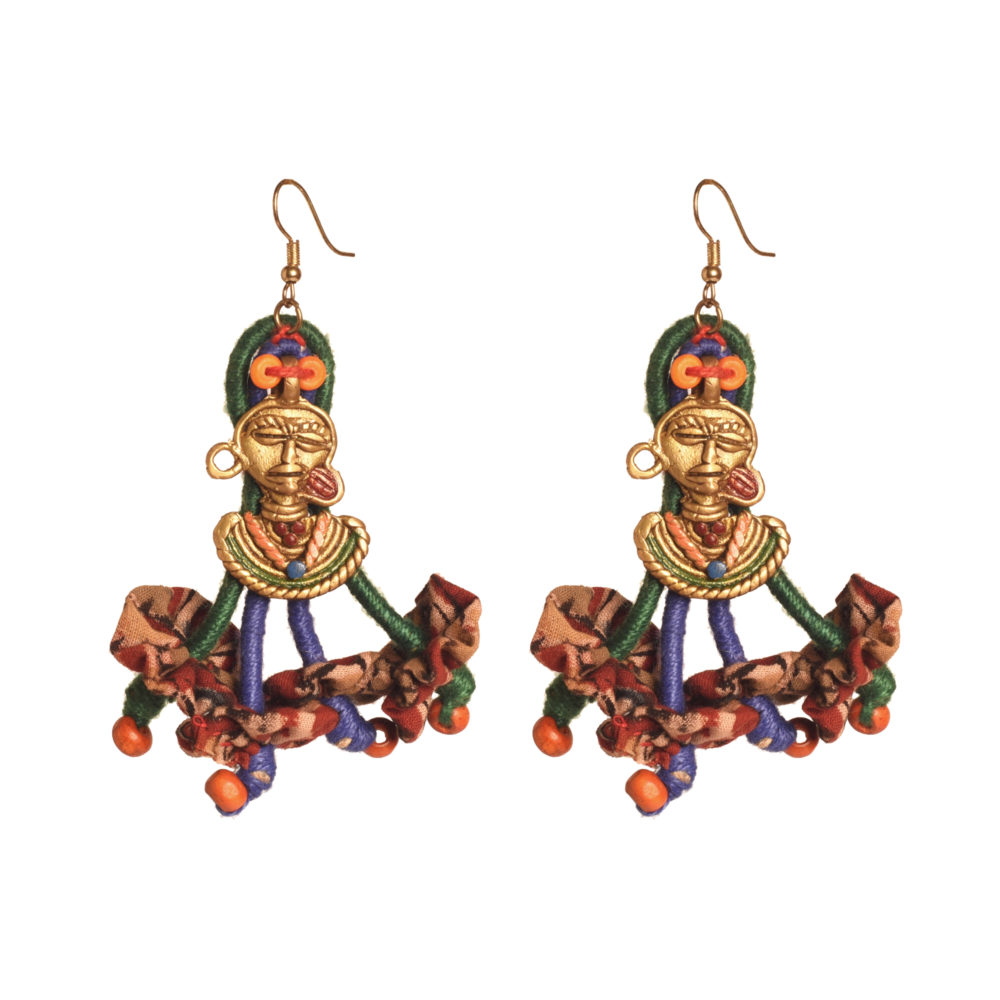Moorni The Charm of Empress Handcrafted Tribal Dhokra Earrings