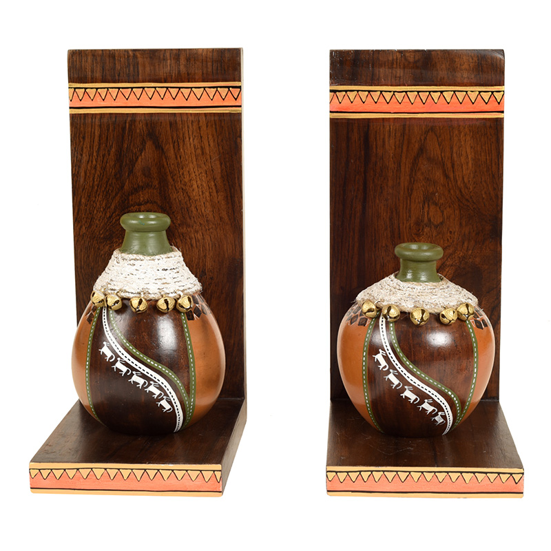 Moorni Coco Earthen Vases with Wall Decor Shelves (SO2)