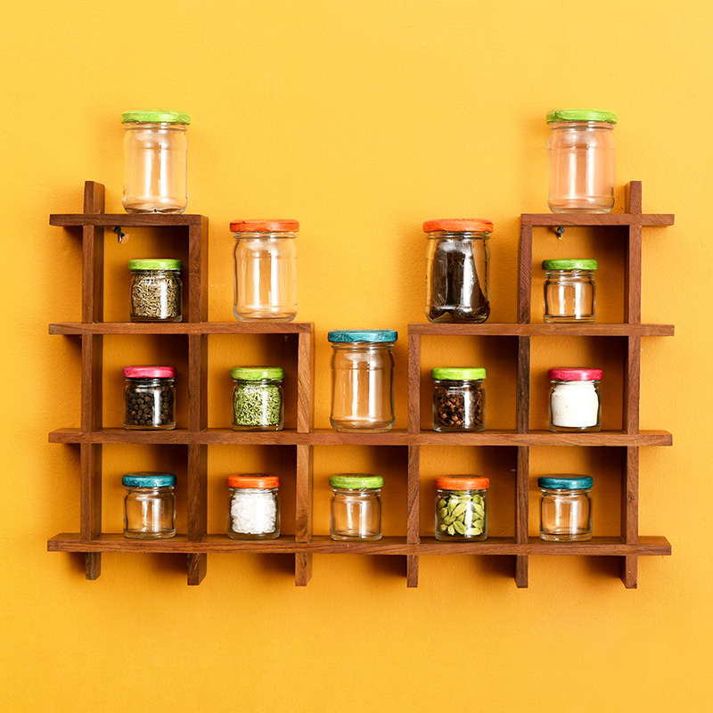 Moorni Spices Organiser For Wall Set Of 16 - (20x2x13 in)