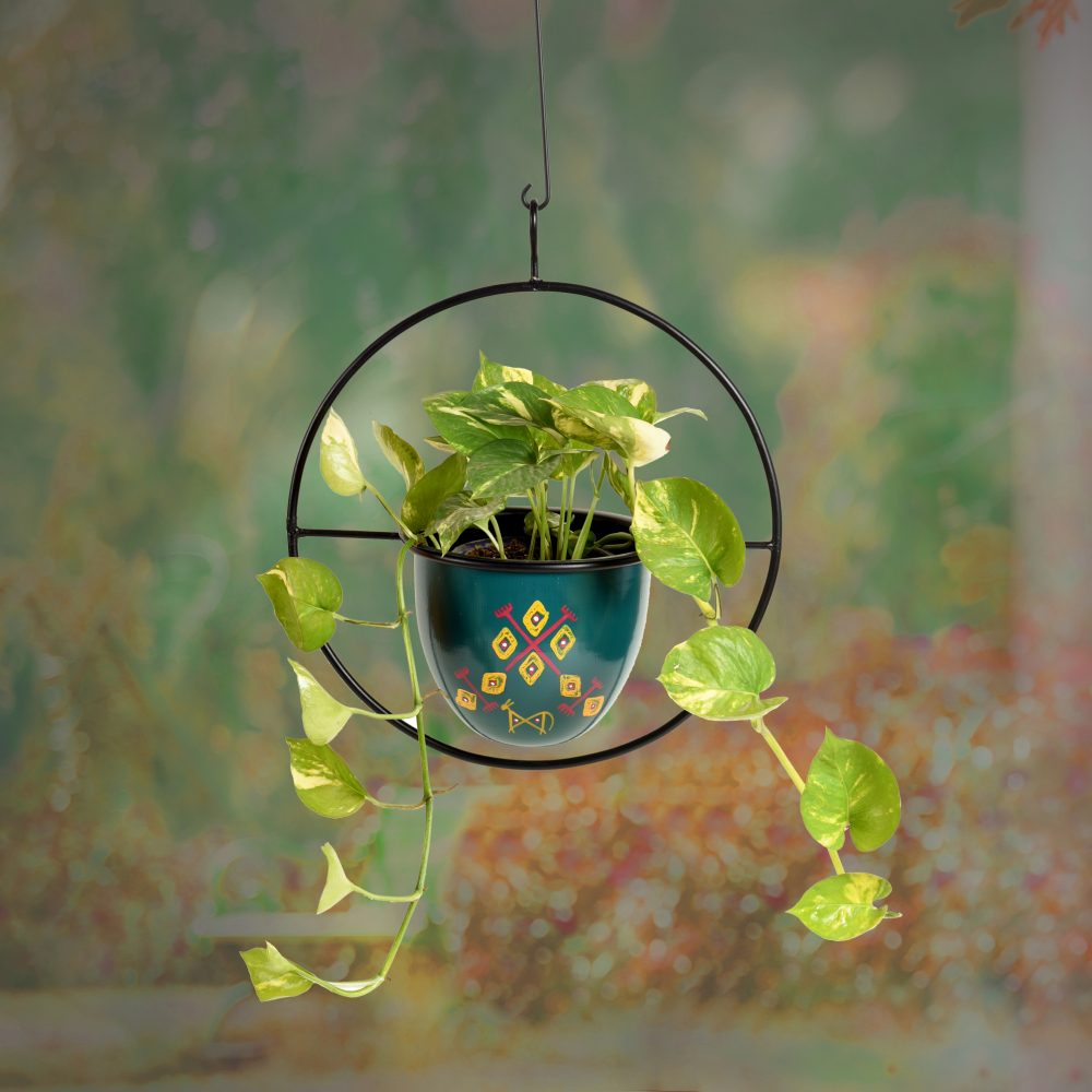 Moorni Blue Hanging Planter (12x6x14)