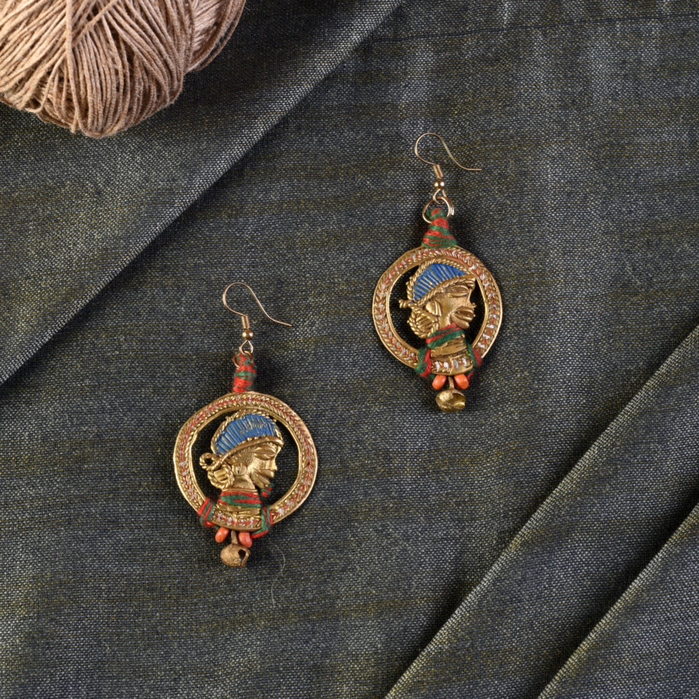 Moorni The waiting Empress Handcrafted Tribal Dhokra Earrings